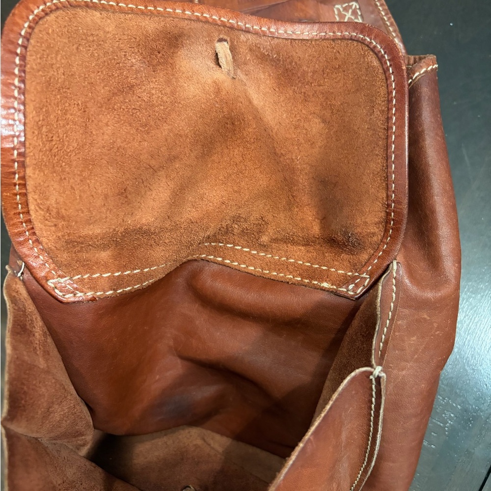 Moschino Camel Leather Crossbody Backpack - Picture 5 of 14